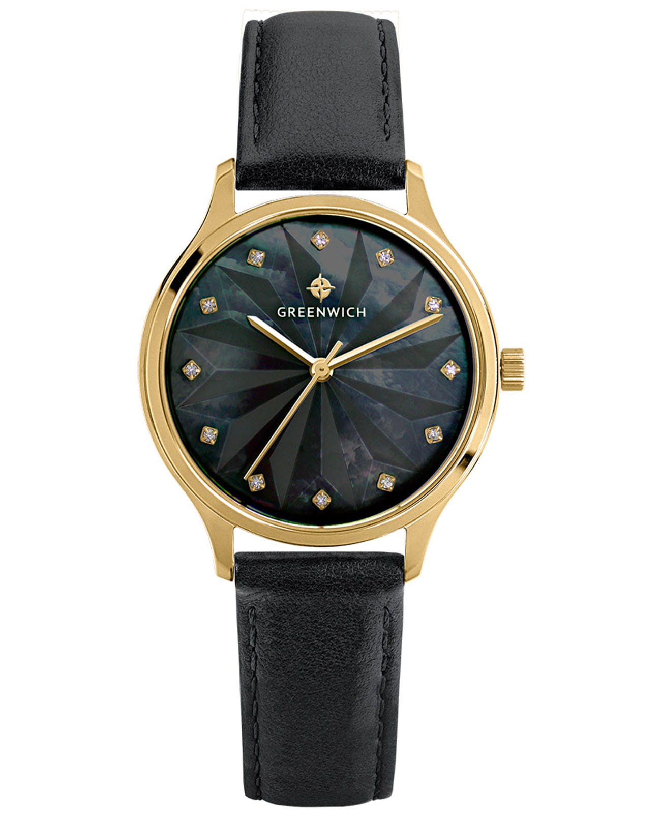 Greenwich Greenwich Callisto GW 341.21.51  GW 341.21.51 кварцевые женские часы перламутровый циферблат, браслет кожаный — вид спереди